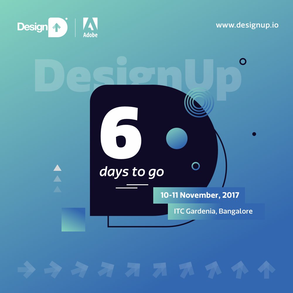 DesignUpConf's tweet photo. 6️⃣days to go for DesignUp 2017. Only a few tickets left. Register now👉 https://t.co/nz7p7pvrt3 #DesignUpConf2017 #fewTicketsLeft #AllTalks https://t.co/djIyTbJAGW