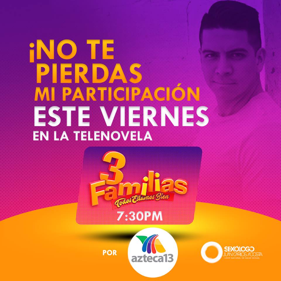 Sexologo_Acosta's tweet image. Hoy mi participación en la telenovela @3FamiliasMx 
¿Te gustaría que siguiera participando en @3familiasmx? #RT #SexologoAcostaEnTelenovela