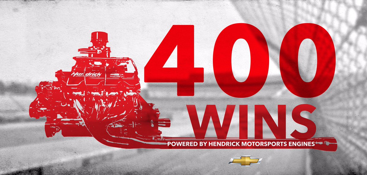 TeamHendrick's tweet photo. Way to bring the horsepower, engine shop!

Tonight’s @NASCAR_Trucks victory marks our engine department’s 400th win! https://t.co/CADIahI8l8