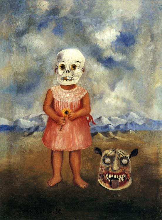 Resultado de imagen para Niña con máscara de muerte o Ella juega sola)13