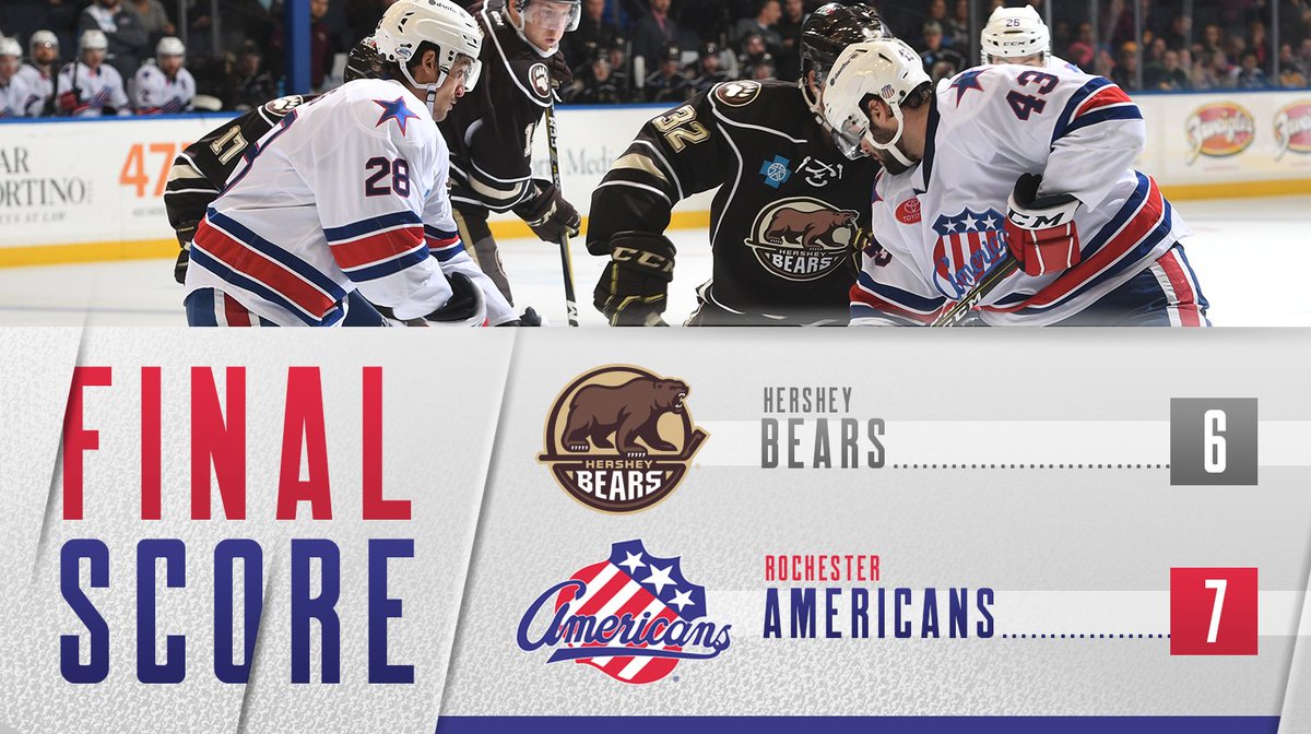AmerksHockey's tweet photo. Eric Cornel delivers again the shootout-clinching goal to give the #Amerks a 7-6 victory over the #Bears! https://t.co/KQ7G3YTarX