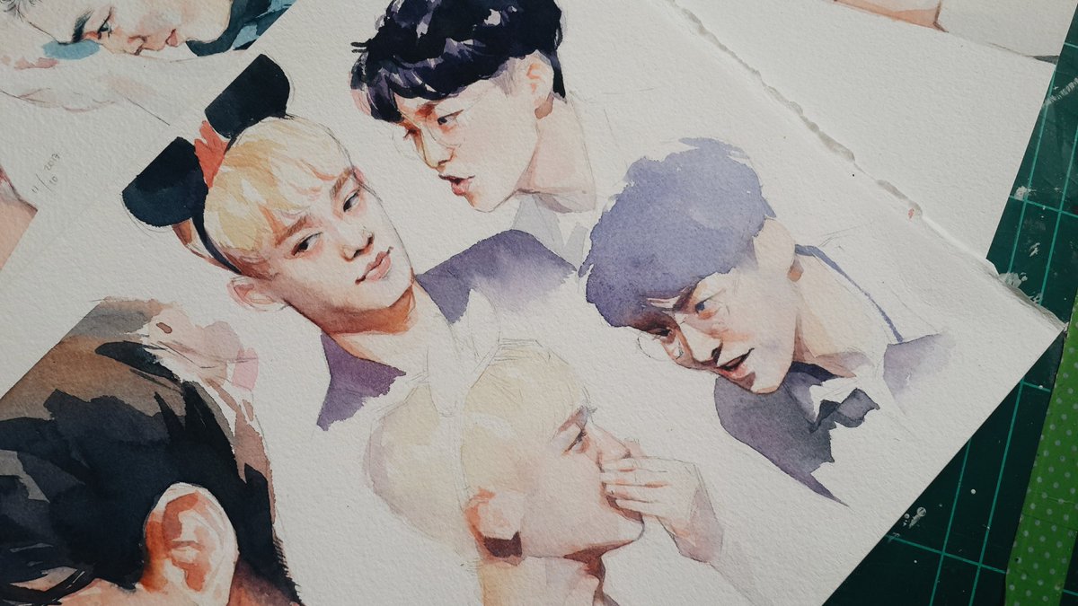 abusedmember's tweet photo. Winsor & Newton Professional Watercolor Paper tryout. I also love the unfinished look on watercolors works~
λ¦μμ§λ§, #1YearsWithCBX π
#EXO https://t.co/cyrkR4rJu6
