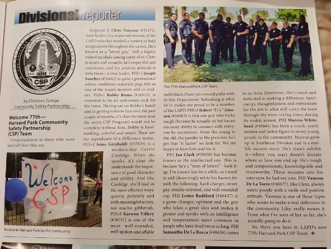 77th Harvard Park CSP is official! Please checkout the latest Blue Line.