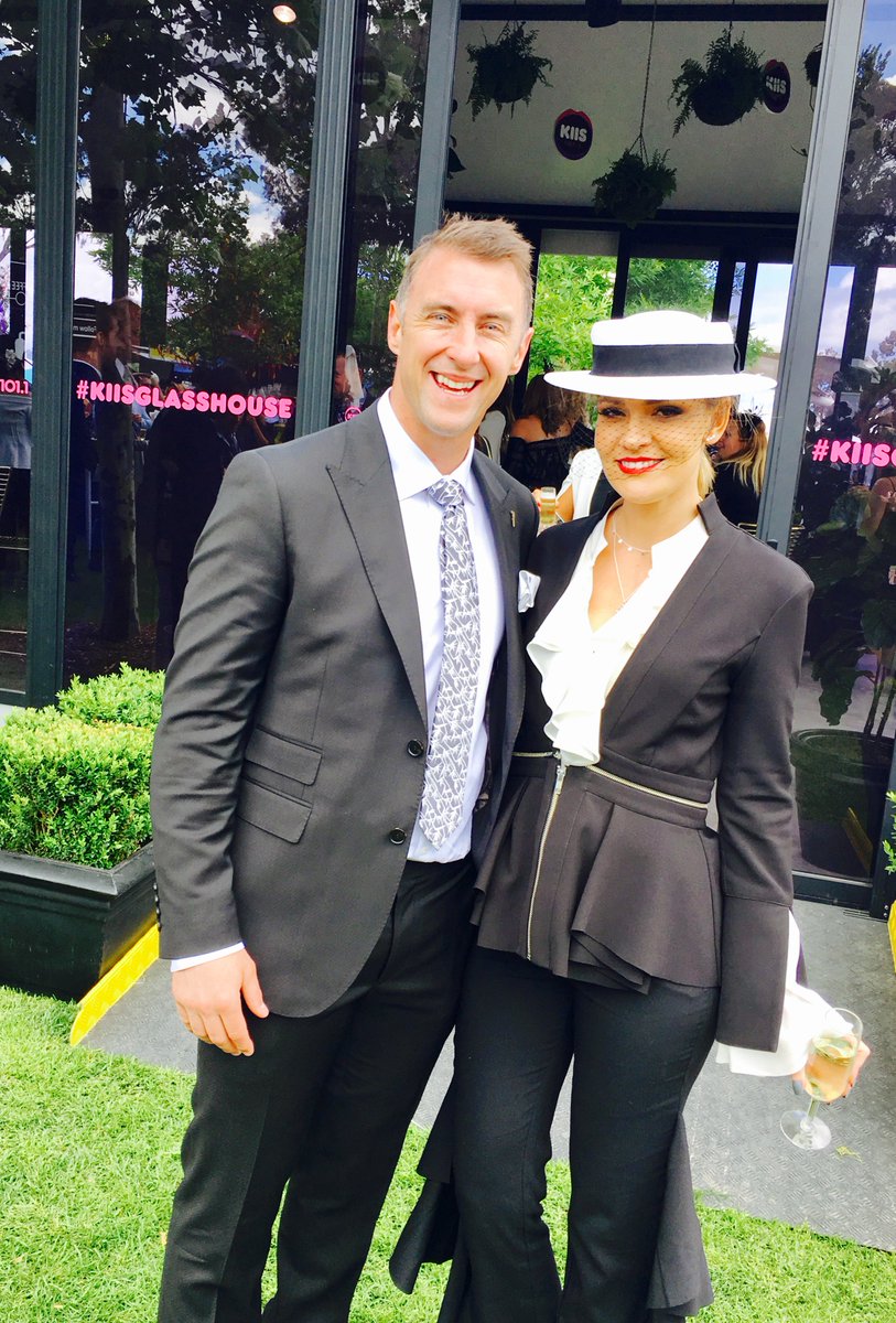 Clint and Hannah from The Block are hanging out in the #KIISGLASSHOUSE! It's day one of the #MelbCupCarnival with #DerbyDay at #Flemington!