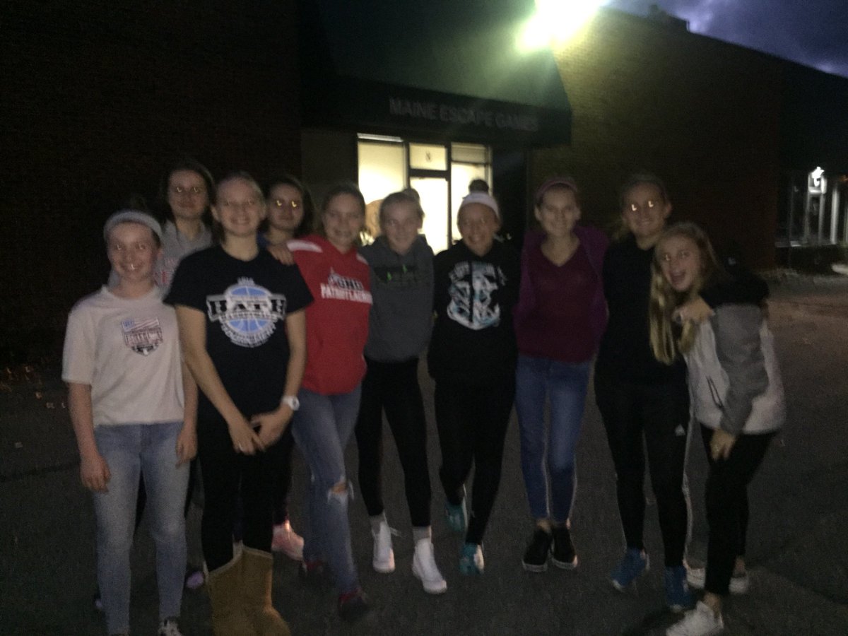 gngyba's tweet photo. Thank You @maineescapegame for a great team bonding experience.  Team WHITE gets the start for Taylor Tip Off on Sunday https://t.co/i3hv5NErQE