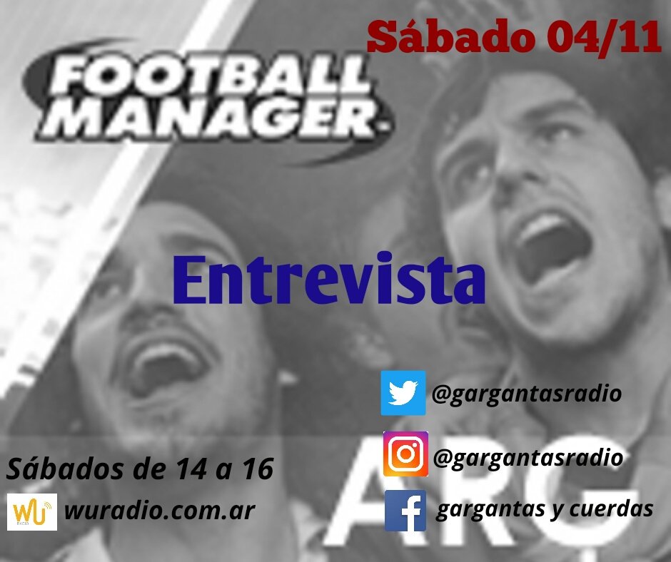 GargantasRadio's tweet photo. Mañana sábado en @GargantasRadio #Entrevista con los chicos de @FM_Argentina  para hablar de su laburo y del @FootballManager  #FM2018 https://t.co/Gx195MXWdY