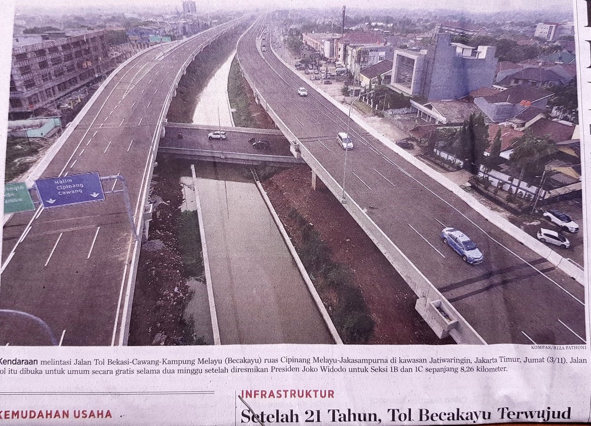 addiems's tweet photo. Tol Becakayu.

Proyek mangkrak 21 tahun diwujudkan Presiden Jokowi dalam 3 tahun.

Presiden zaman now.

Foto: Kompas/Riza F. https://t.co/4tVSNtc7rV
