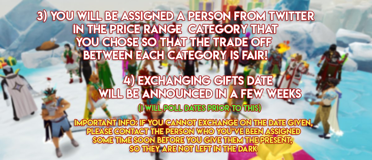 RS_SecretSanta's tweet photo. Runescape Twitter Secret Santa! Please read below. Follow &amp; DM to participate. Last Day to Sign up: Dec 9th.
Please RT for awareness! ☃ https://t.co/5zSo6gDfEB