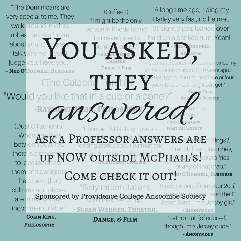 PCAnscombe's tweet image. The Ask a Professor answers are up now! Take a study break, grab a milkshake, and go check it out!