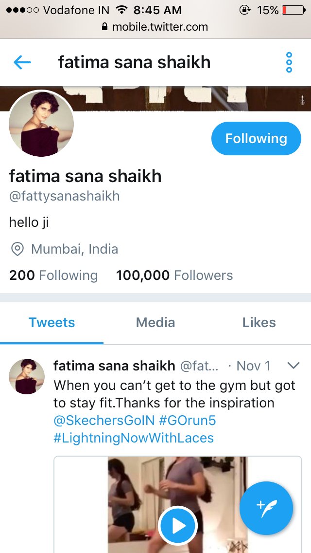 smiya26's tweet photo. Happy 1 lakh followers fatty!!😍😍😘😘 
@fattysanashaikh https://t.co/oJ5cwxIMPL