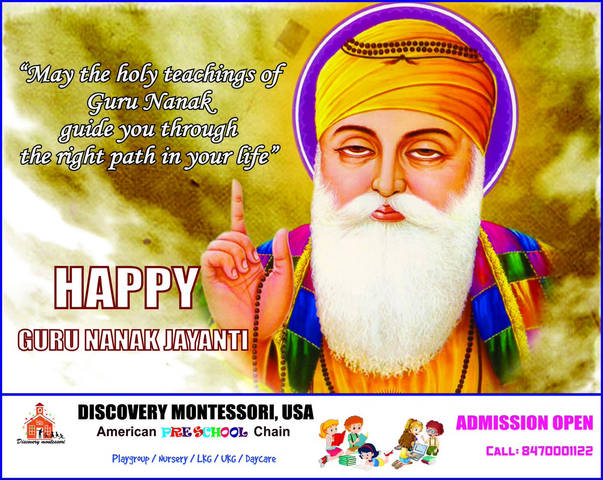 DmpsHeadoffice's tweet photo. #DMPS #Discovery #Montessori #Preschool, USA, Celebrating #GuruNanakJayanti Wishing you and your family a very happy #GuruNanakJayanti https://t.co/ycLsTXhqZf