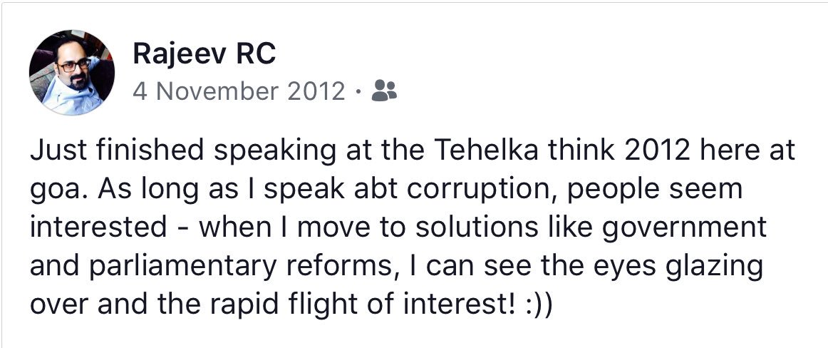 RajeevRC_X's tweet image. #Flashback from 2012 - the one n only time I was invited to the now ‘in’famous TehelkaThink fest 😅 #GovernanceReforms