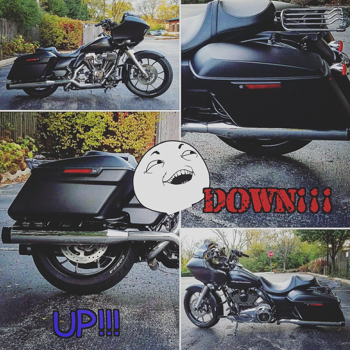 TeAjAeoNe's tweet photo. Stock fender with a 180/18 rear... No Rubbing!
#builditbetter #lowlife #dirtyair #southernmachine #avoncobra #rinehartracing #screamineagle #burlyloweringkit #leperaseats #roadglideobsession #roadglidenation #roadglidecustom #harleyroadglide #harleyairride #harleydavidson https://t.co/UzRJ7TLcmo