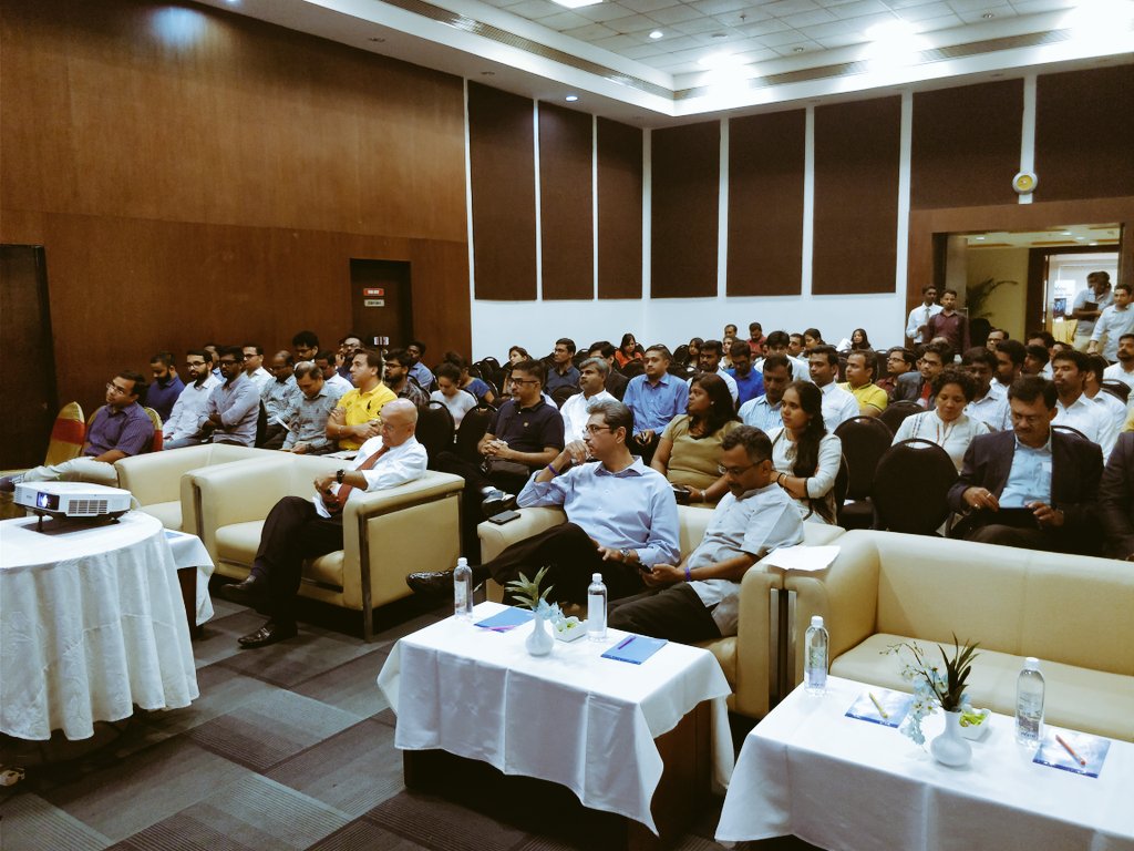 maheshneel's tweet photo. BizSummit by @yomillio off to a good start at @Evoma . Entrepreneurs and #startups eager to hear the keynote  from @hurryram https://t.co/8JaWBKvql8