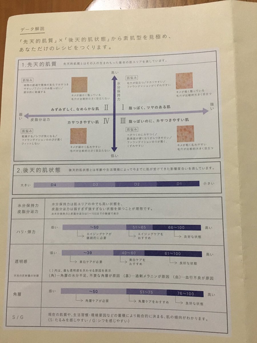 泗珱 しえい 先週末は松坂屋でイプサの肌診断受けたよ 今までずっと基礎化粧品はランコムだったので 他ブランドで診断しようと行って参ったー やっぱり皮脂が Ll W そして水分が少ない