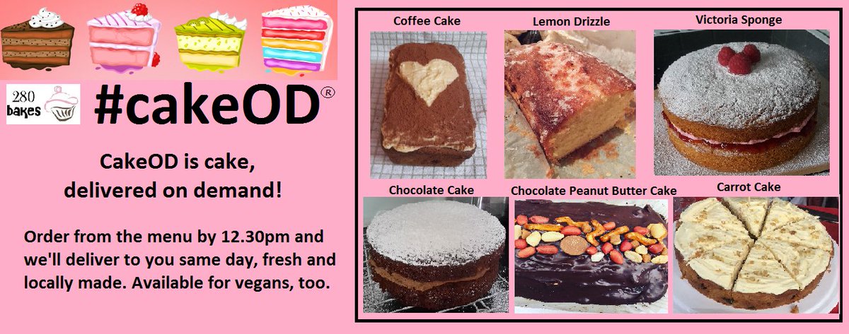 FGCWales's tweet photo. #CakeOD is the same day cake delivery service in #Bristol! #Vegan and #glutenfree available, too... https://t.co/RKf9osdV0B