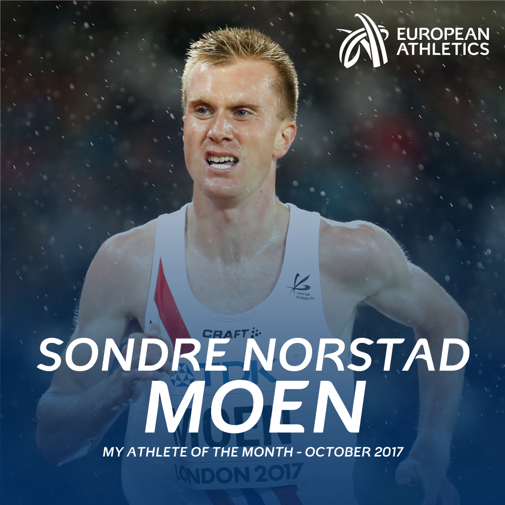 EuroAthletics's tweet photo. RT to vote for Sondre Nordstad Moen as your #athleteofthemonth!

Moen stormed to a European-leading 59:47 in the Valencia Half Marathon. https://t.co/aBOz69PoJH