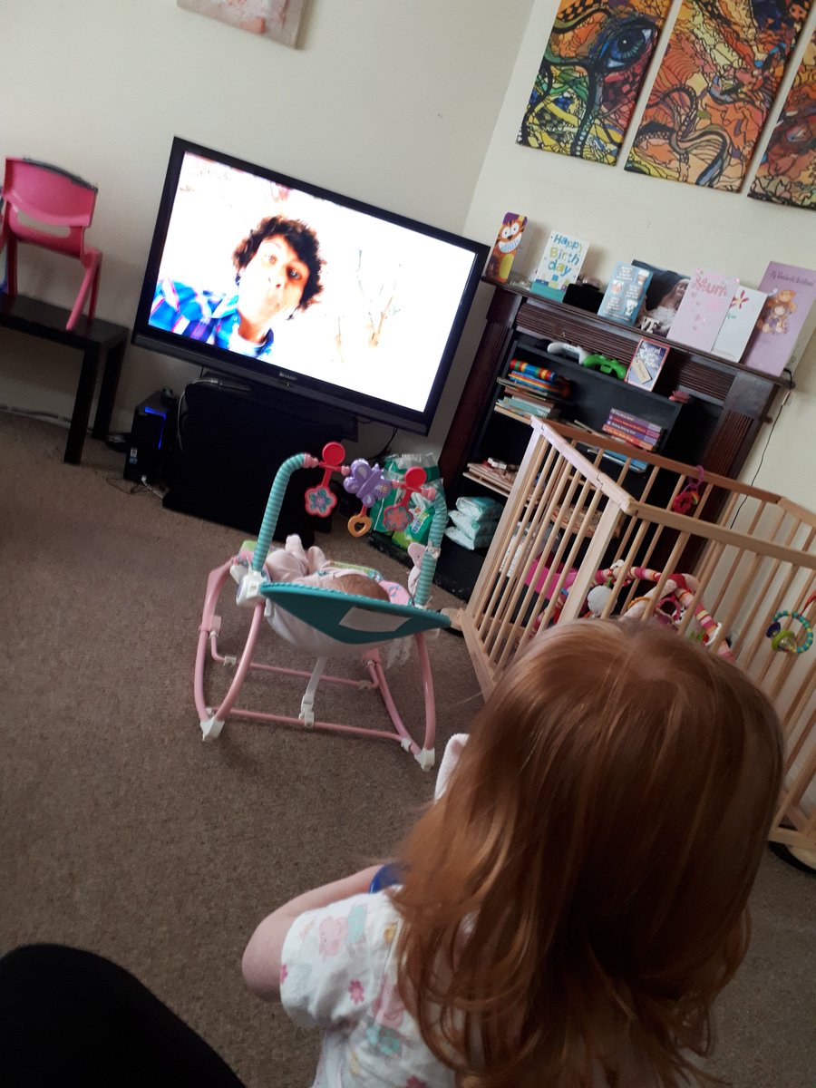 tyskielover's tweet photo. @AndyDayTV @CBeebiesHQ #ATweetADayToAndyDay Gemma watching her favourite person #AndyDay as always #4weeks #birthday #Please #dreamcometrue https://t.co/XoZBjco0bn
