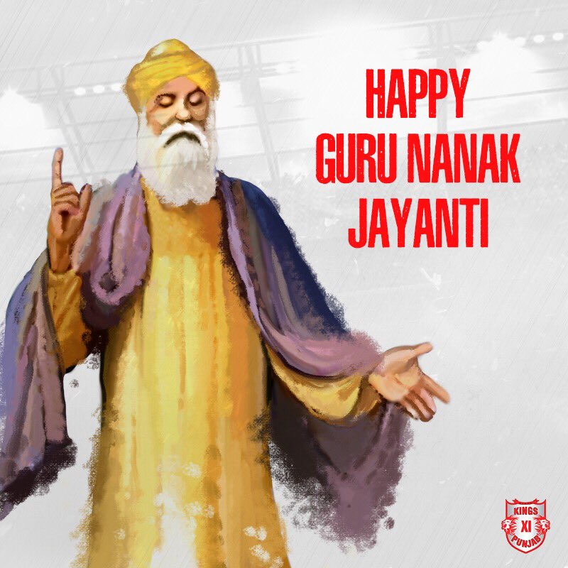 IPLTweets2024's tweet photo. Kings XI Punjab: From everyone at Kings XI Punjab, we wish you a Happy #GuruNanakJayanti!… https://t.co/UJut2atLTt #IPLTweets #IPL #VIVOIPL https://t.co/1feL7OeaA7