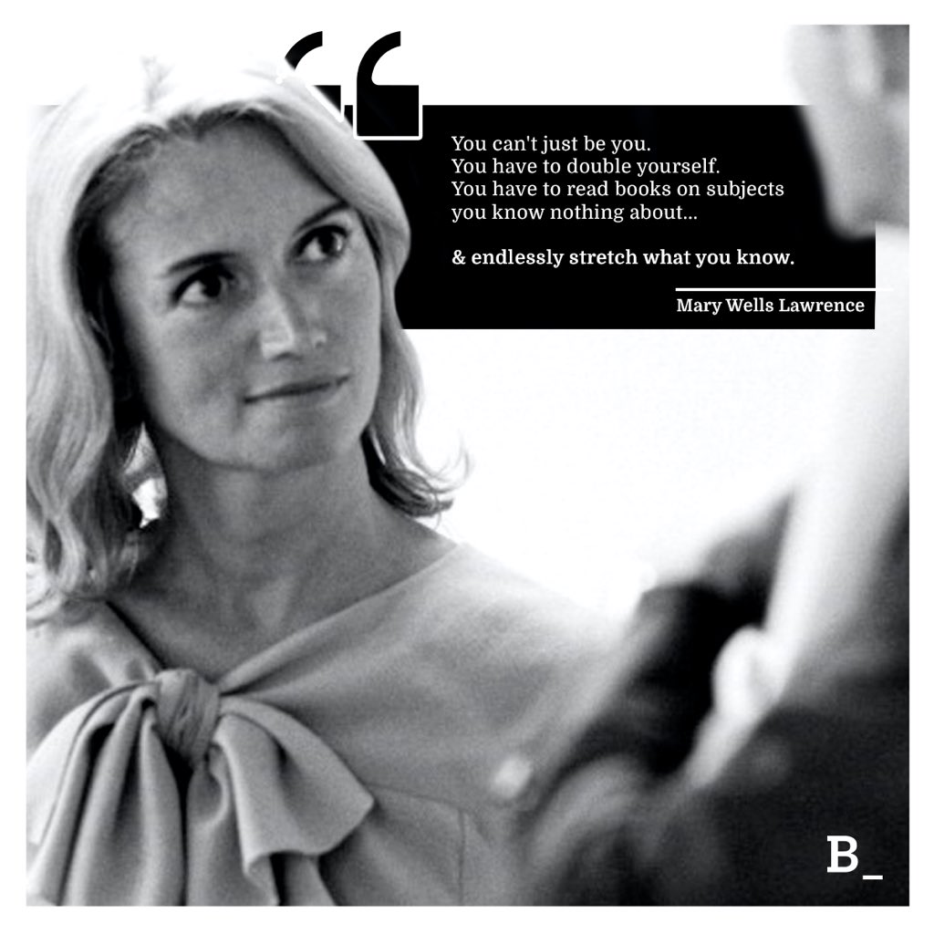 birdhausdigital's tweet photo. The advertising woman, Mary Wells Lawrence when asked about her creative process. #QuoteOfTheDay📚 https://t.co/Tx2vR6t6r7