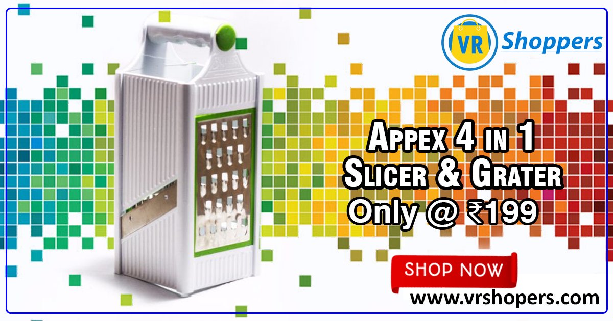 VRshopers's tweet photo. Shop Online Apex 4 in 1 slicer, grater on #VRShoppers only @ 199/-
#Kitchenappliances #StunningSaturday #WeekendVibes #GuruNanakJayanti https://t.co/JUxc54Ah7o