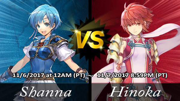 FEHeroes_News's tweet photo. 【Voting Gauntlet 11/6】
2nd set of Heroes! Who will win? Use hashtags #TeamShanna & #TeamHinoka to show your support ♪ #VoteWars #FEHeroes https://t.co/fRRePq14mF