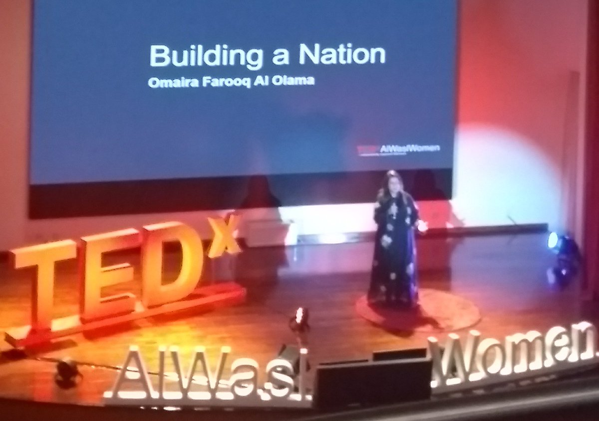 TEDxAlWaslWomen's tweet image. &quot;Today I am a voice, not an echo.&quot; Powerful words from Omaira Farooq Al Olama about self-transformation at #TEDxAlWaslWomen!
#Leadership