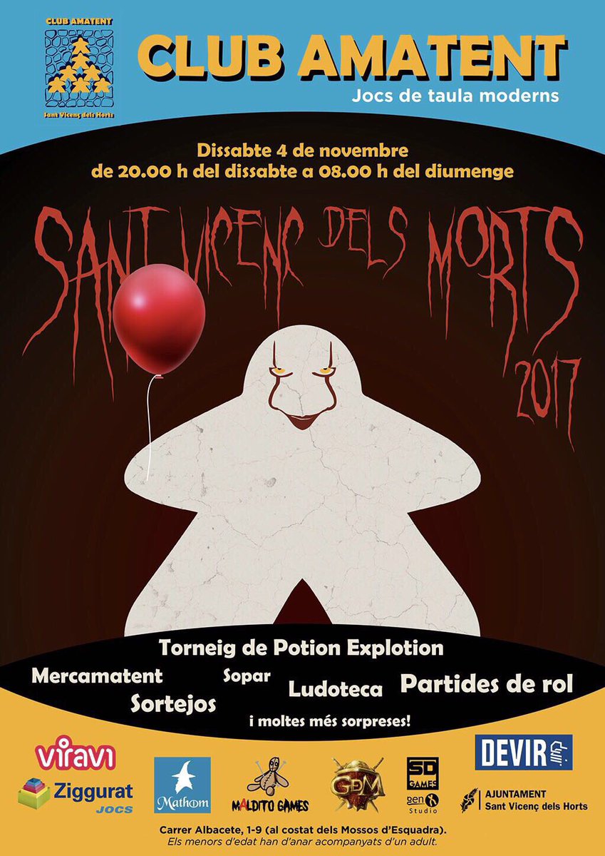 ClubAmatent's tweet photo. @ClubAmatent celebra aquest dissabte #santvicençdelsmorts | Si encara vols més #castanyada i #jocsdetaula ... https://t.co/AF1B0UlWTz