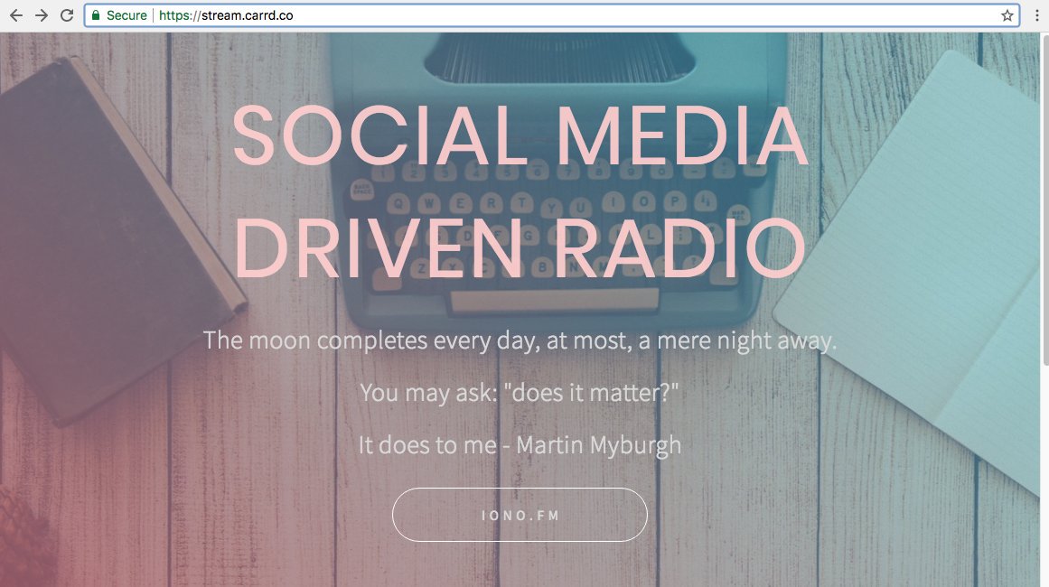 social media driven radio delivered with #pride and no #prejudice at stream.carrd.co where the #heavensfeel light when lifted #above