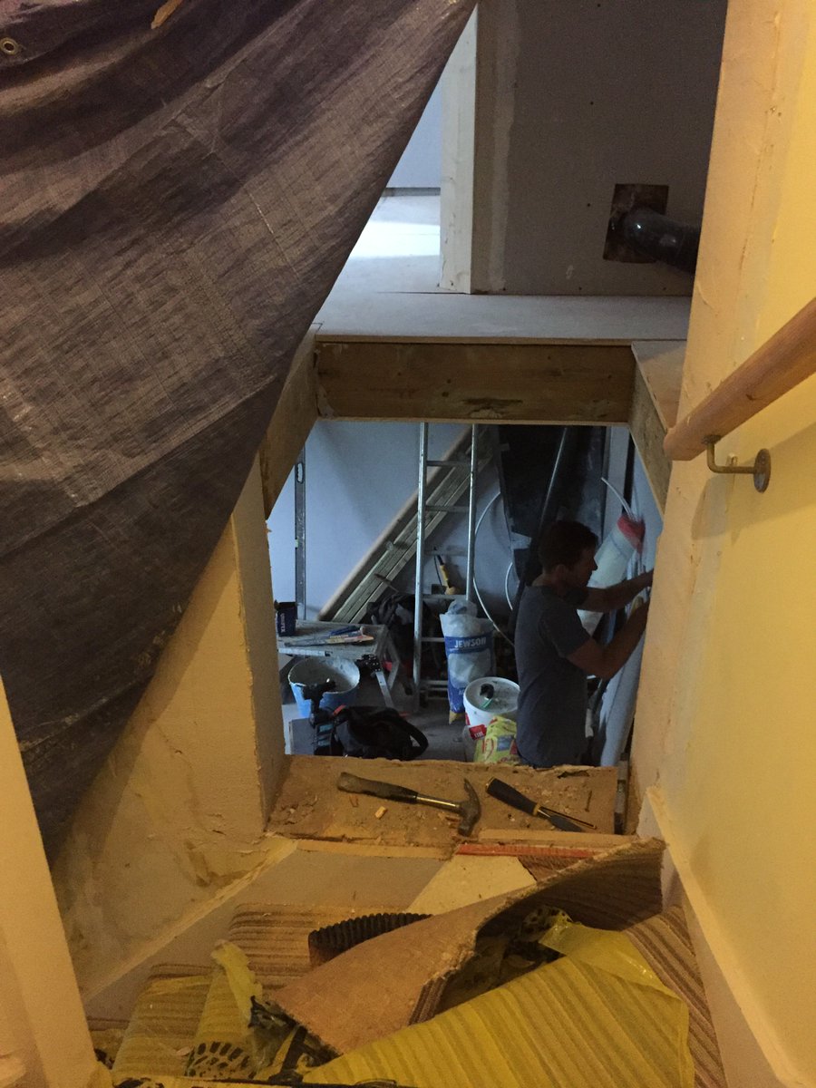 foofighter1111's tweet photo. Another Project #ABOTS milestone today - the new stairs are going in! https://t.co/JLgvKPV0s4