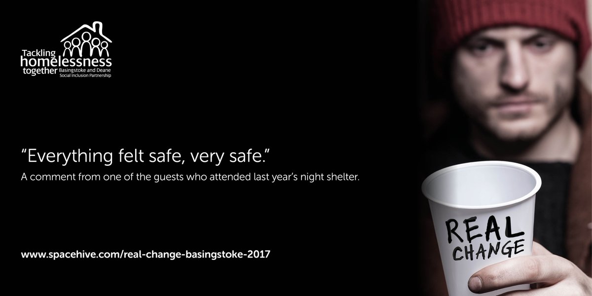 Give the gift of time – create #realchange by volunteering at the Basingstoke Night Light winter shelter. Info: basingstoke.gov.uk/real-change