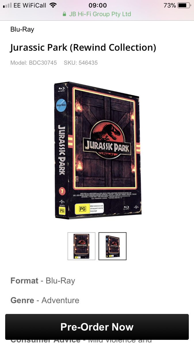 RhodW's tweet photo. Have you folks seen the #RewindCollection on @JBHiFi? Just order #JurassicPark @pkavfc @batben1983 @SteelbookZombie @Scary_Hair @Blusteels https://t.co/quB24eCgOx