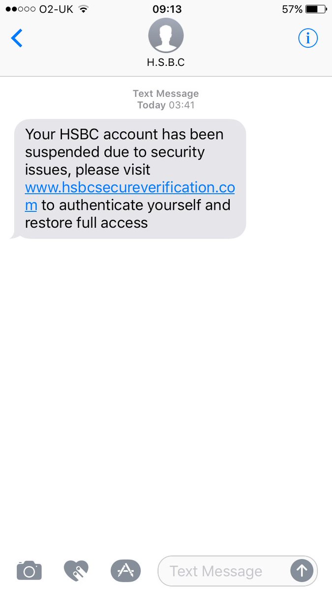 bristolosteos's tweet photo. @HSBC_UK I don't have an account with you so this must be fake but some people might fall victim #phishing #bankfraud https://t.co/OrnE9z9FwL