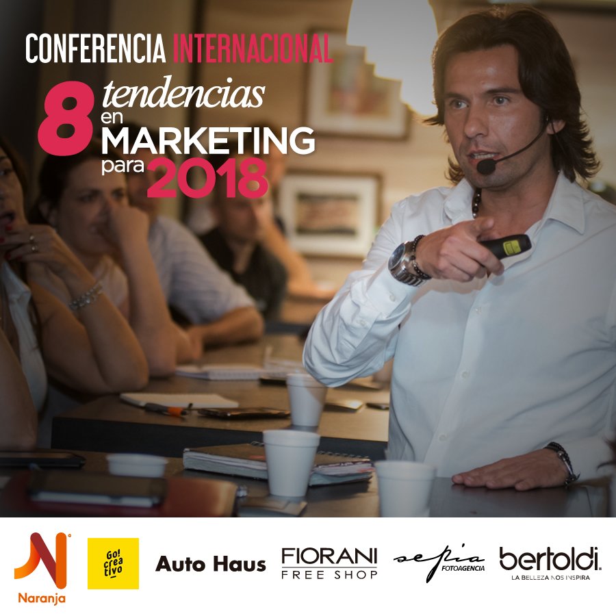 ➡ ÚLTIMOS 10 CUPOS ⬅
🎯 Conferencia “8 Tendencias en #MARKETING para 2018 ” 💡
↗️ VIERNES 10 de Noviembre. Cordoba
🏆 davidcastejon.com.ar/8Trends/