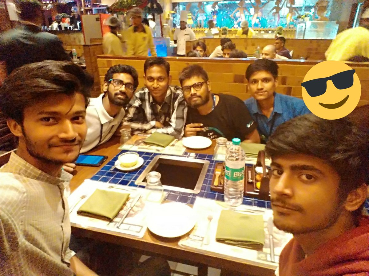 CamelCaseGuyy's tweet image. Volunteers party @BarbequeNation  #pyconindia #pyconindia2017 @pyconindia @IHackPY @techytushar @rajkmaurya111 @Aniketuttam1 @abhi895312