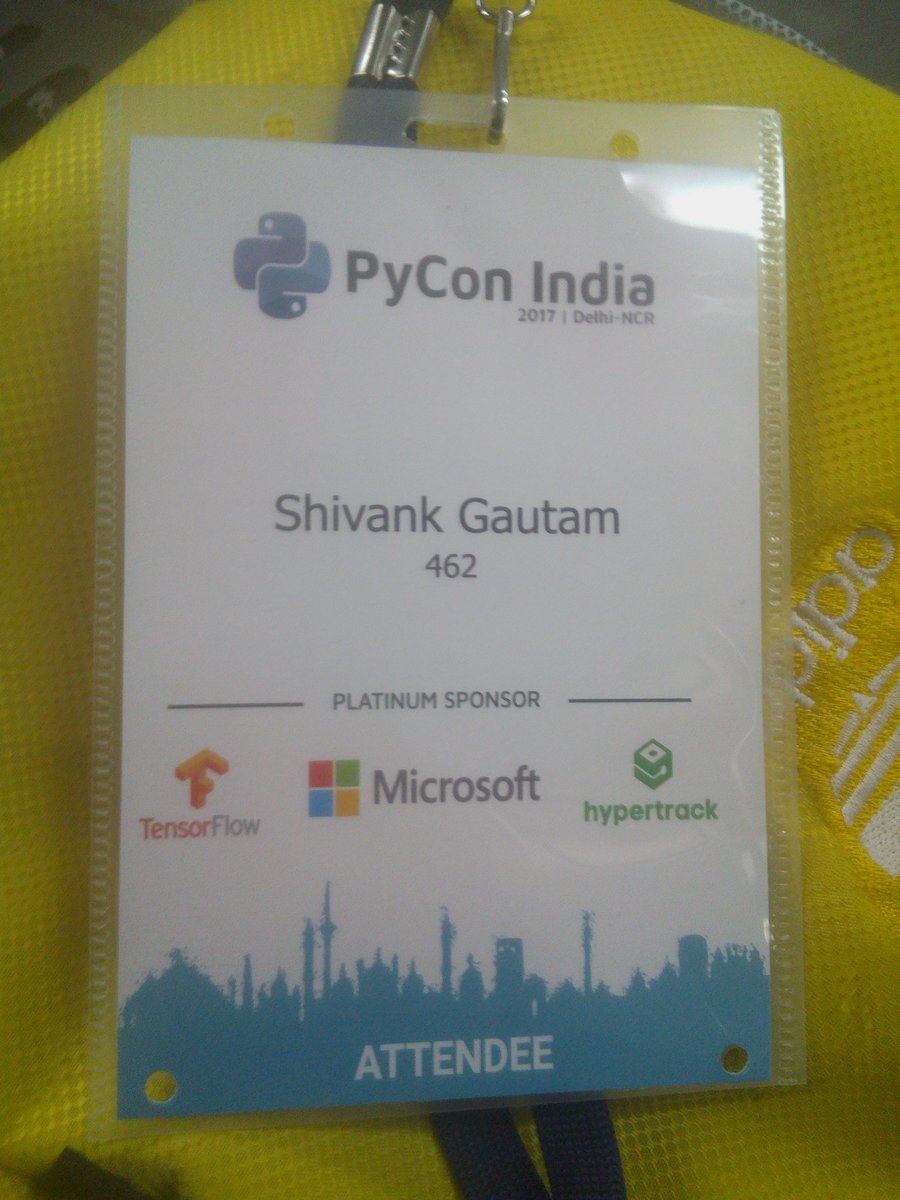shivankgtm's tweet image. #pyconindia2017 
Love For Python 😍😍
@pyconindia