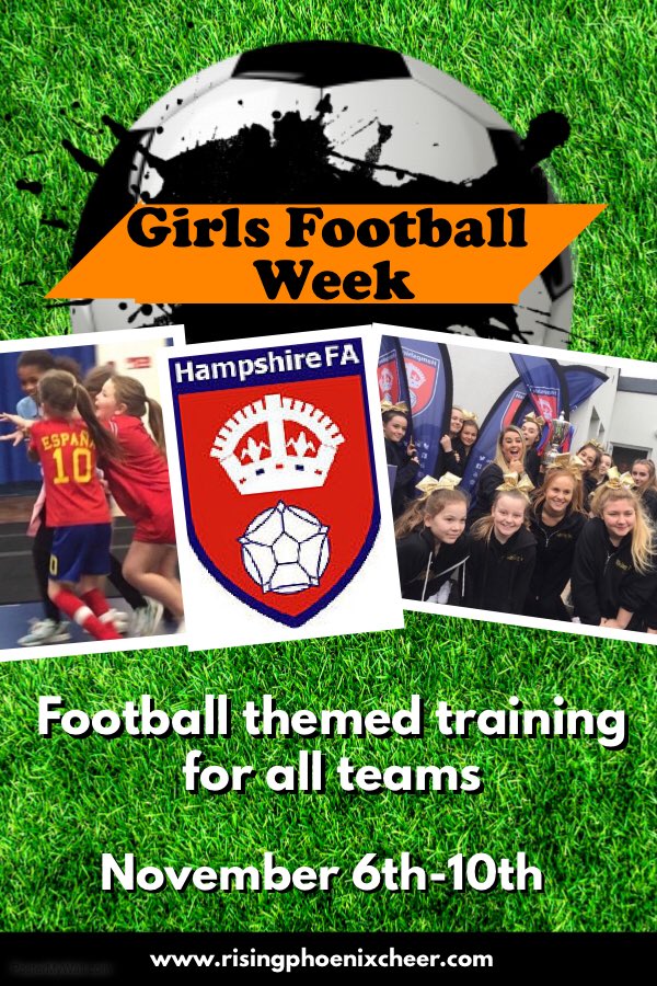 RPCheer's tweet image. In our partnership with @HampshireFA , we will be supporting Girls Football Week again this year!! 💛💛💛 We will be running football themed training with lots of fun and games planned!!! ⚽️⚽️⚽️