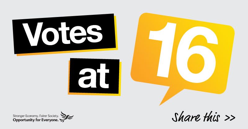 Libdems_cc's tweet photo. Should we have votes at 16. I think yes. #VotesAt16 #voteYES #Libdems #youngliberals #libdempolicy #future https://t.co/6H3898AtYO