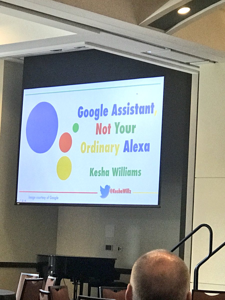 WWCAtl's tweet photo. WWCode Atlanta’s @KeshaWillz serving as our impromptu keynote this morning at #DevFestAtlanta! “Google Assistant is Not Your Ordinary Alexa” https://t.co/msb4x08J2W