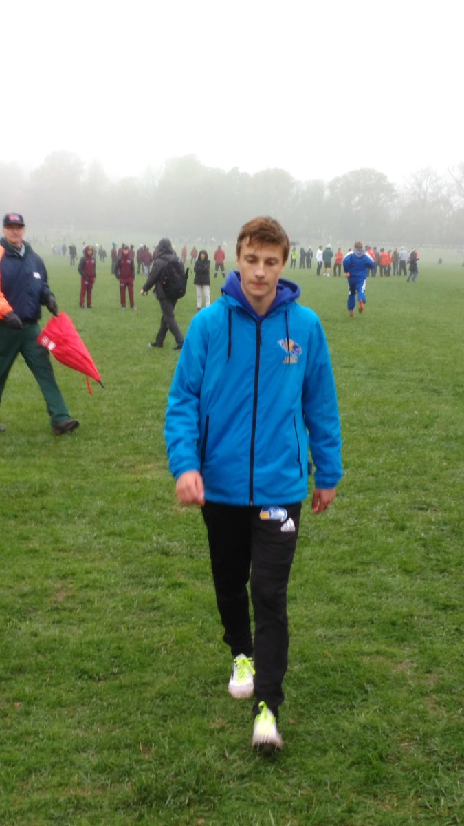 Game face. 1A boys race in 15 min. Tim bertulis is ready. JBXC spirit.