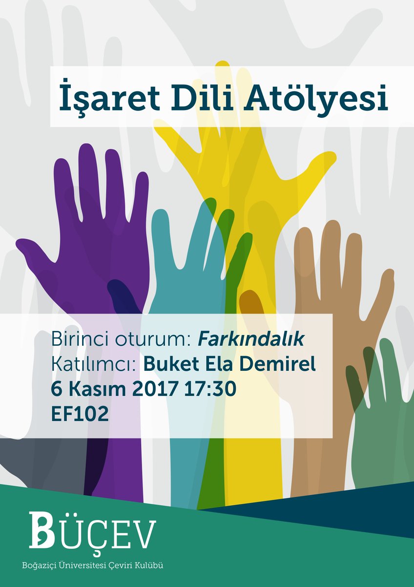 İşaret Dili atölyemizin ilk oturumunda Sayın Buket Ela Demirel ile birlikte işitme engeli farkındalığından bahsedeceğiz. Görüşmek üzere!