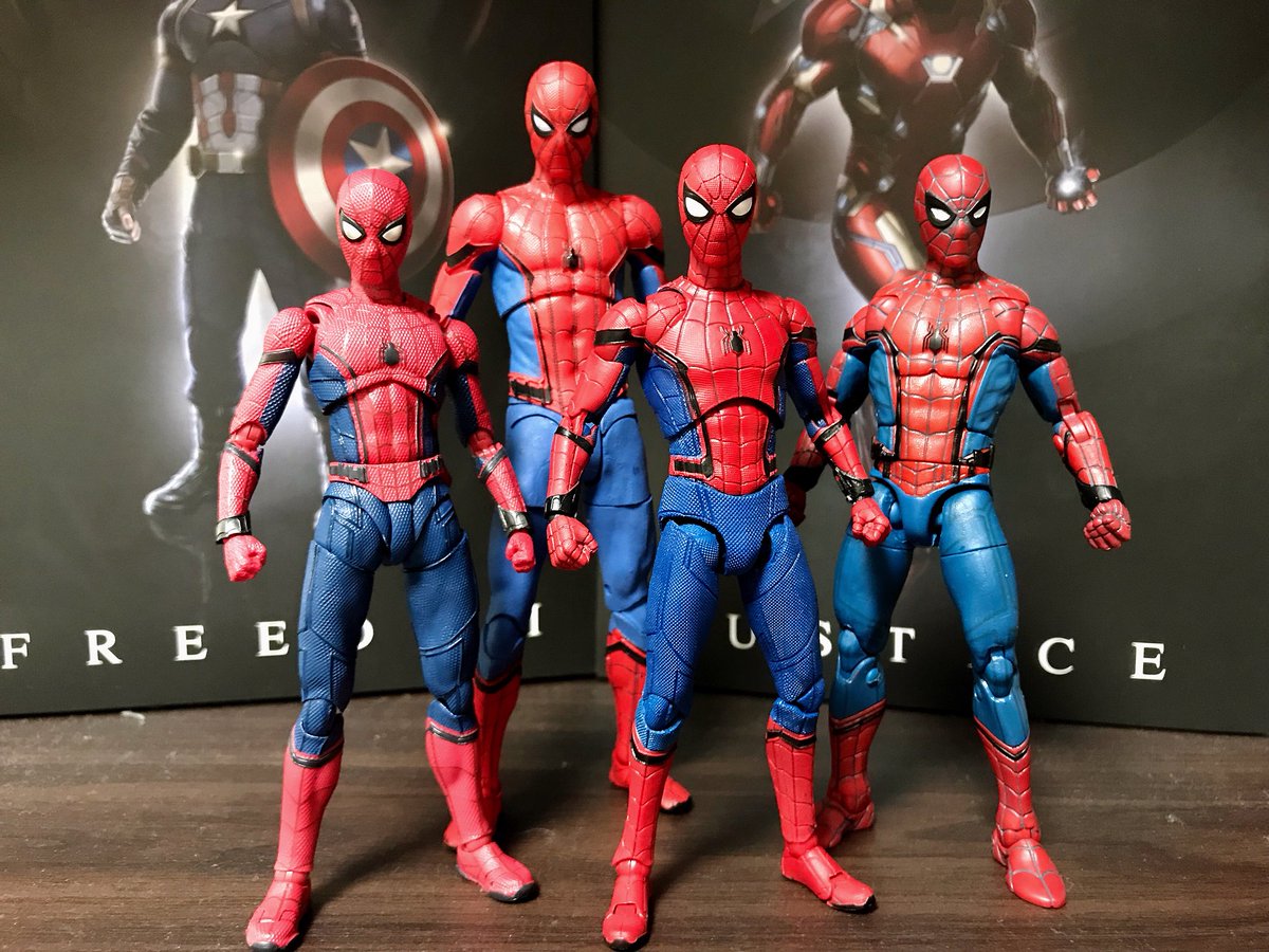 スパイダーマンホームカミング 版スパイディ達の比較になります