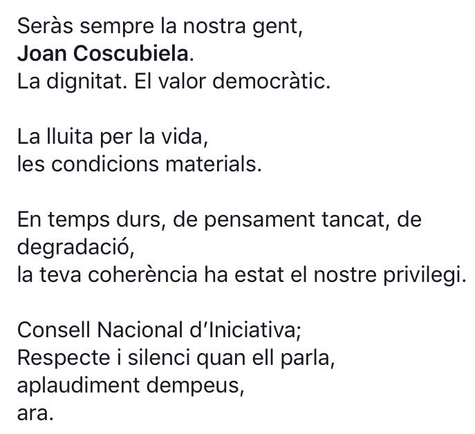 MariaFreixanet's tweet photo. La teva coherència,
el nostre privilegi.

Gràcies @jcoscu. https://t.co/jyhas5ONso