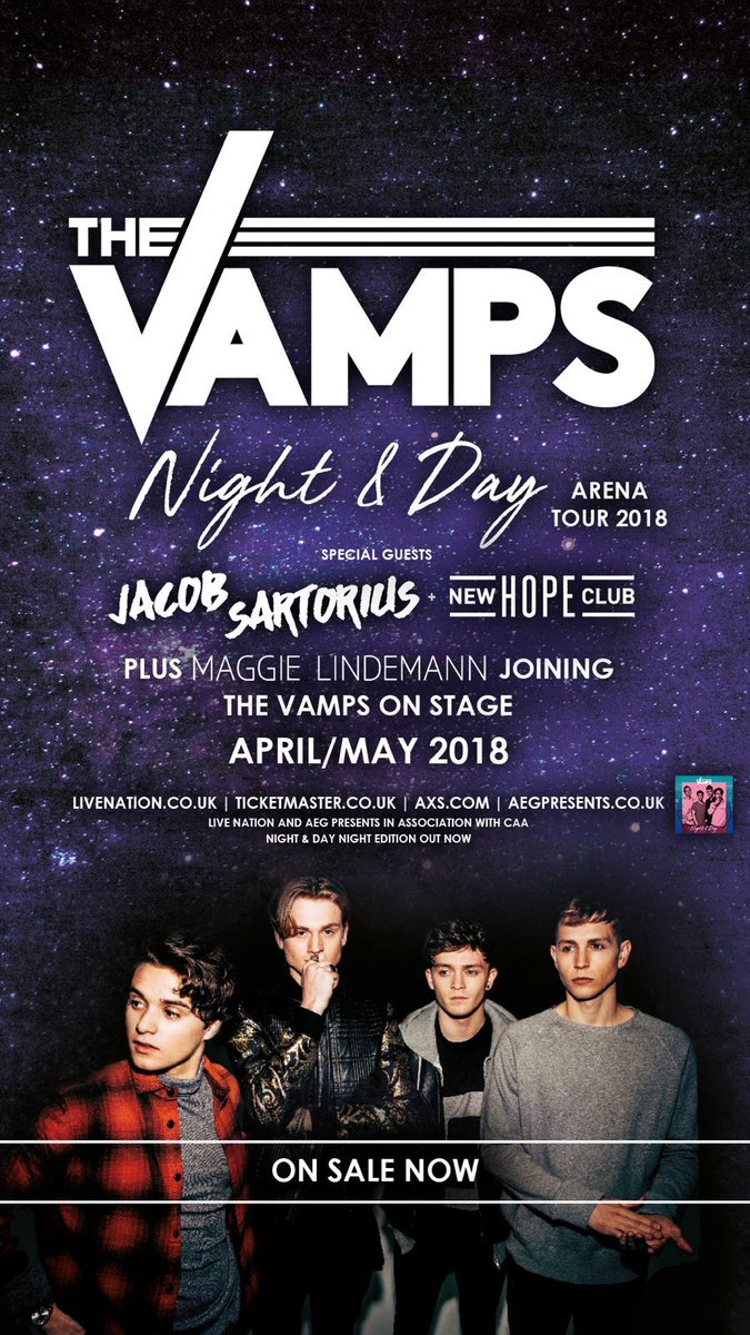 NewHopeBlake's tweet photo. Tickets are on sale now for The Vamps Arena Tour !!! I can't wait for this x https://t.co/3nBuZ3QmBU https://t.co/Vg5K8jRrZs