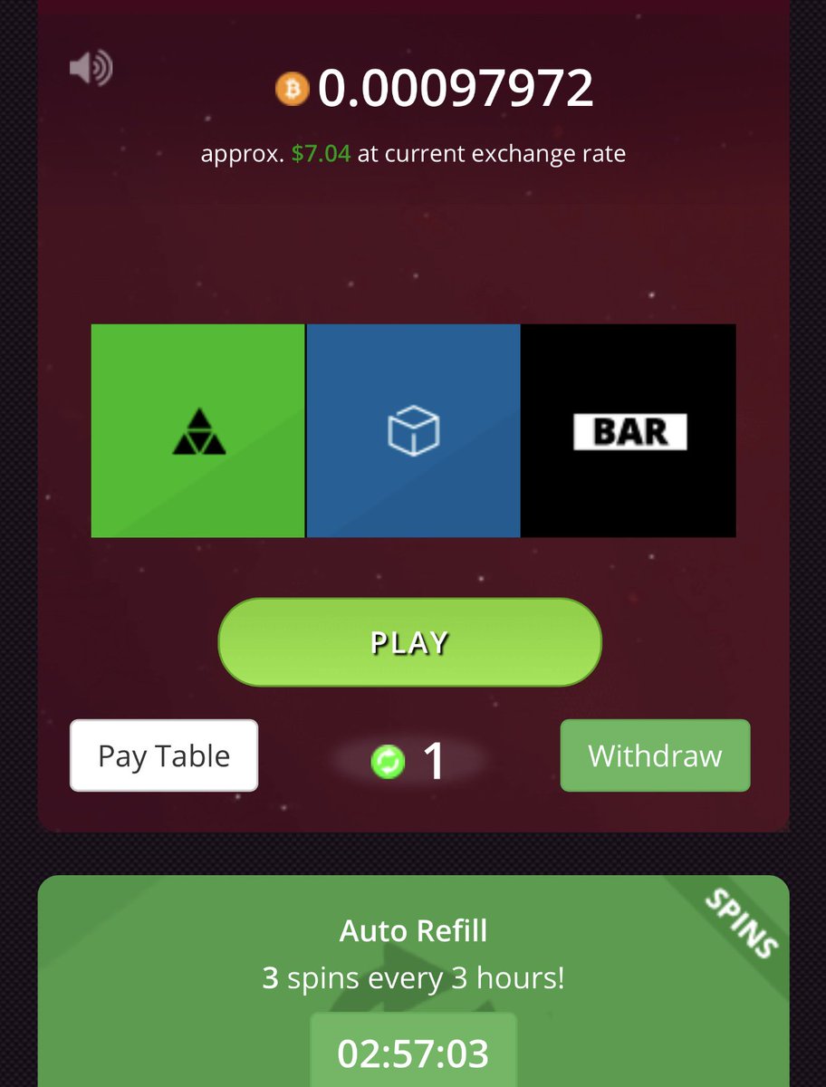 IanHilton35's tweet photo. $7.04 worth of FREE Bitcoin using my 50 FREE Spins Grab your 50 FREE Spins here https://t.co/SBuagZMyQ5
#bitcoin #bitcoingold #freebitcoin https://t.co/B9ISqldmwI