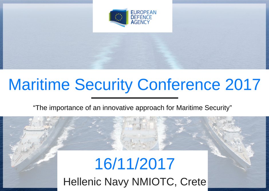 EUDefenceAgency's tweet photo. #Innovation + #EUMaritime = #EDA Maritime Security Conference 2017. Learn more & get involved on NOV 16 โ https://t.co/8sJY1CZZKV https://t.co/LlNfT9fwaF