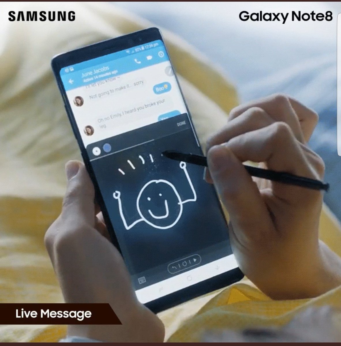 Tharun1082's tweet photo. @SamsungMobileIN #HaveItAll #GalaxyNote8 #Spenfeatures 
#A1 screen off memo 
#A2 live message
#A3 gif animation with smart select
#A4 translate https://t.co/pUeQdExpWc