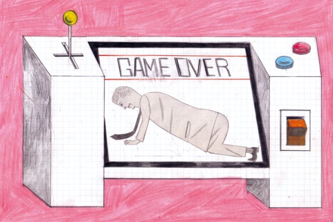 イラストレーションの作法など全く考えずに好きなものを好きなように描いていた頃の絵。
海外の人や、沢山絵を見まくってる人は面白がってくれたが、全く仕事には繋がらなかった。じゃあこのタッチで営業用にもっと日用品や風景なんかを…というのは精神的に耐えられなかったので封印してしまった。