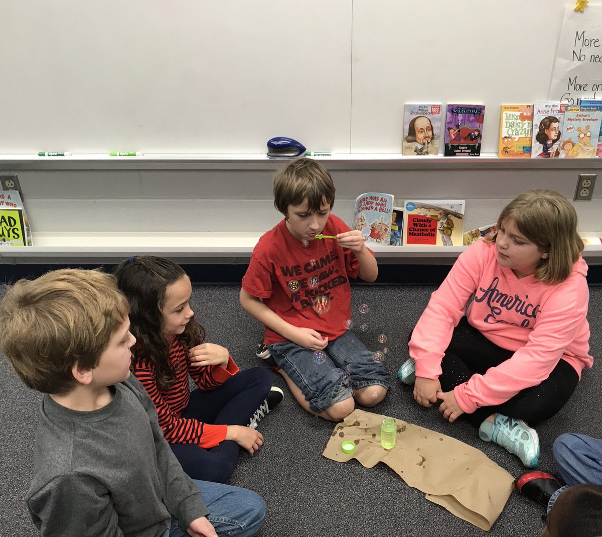 StaciaHang's tweet photo. Blowing bubbles for stress relief?! Ss learn a new tip each month to calm the body/mind. @SchwenksvilleES @PV_Schools #pvsddoschooldifferent https://t.co/g4P587GKqe