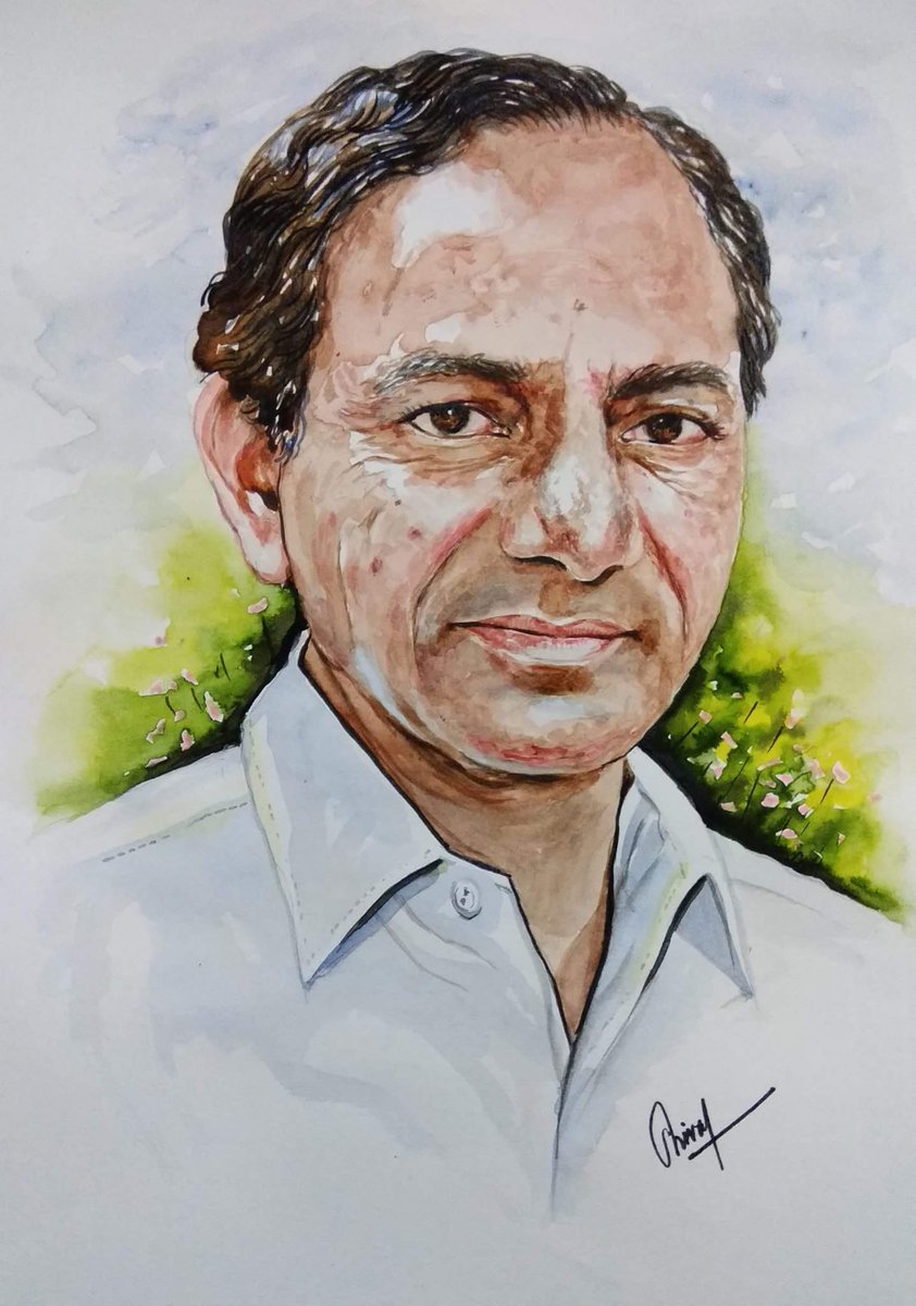 My water colour drawing of Honourable Telangana CM <a href="/telangana_cmo/">KCR</a>  <a href="/KTRTRS/">KTR UPDATES</a> 
<a href="/RaoKavitha/">Kavitha Kalvakuntla</a>
